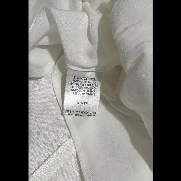 NYC White 100% Linen Pearl Straps Top Size Lining XS Cami NWT - Picture 9 of 9